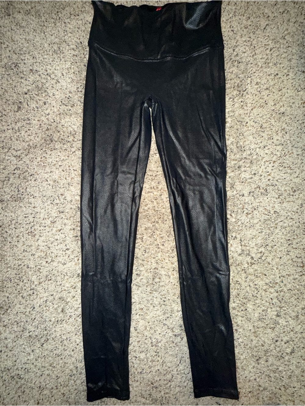 SPANX Black Faux-Leather Leggings